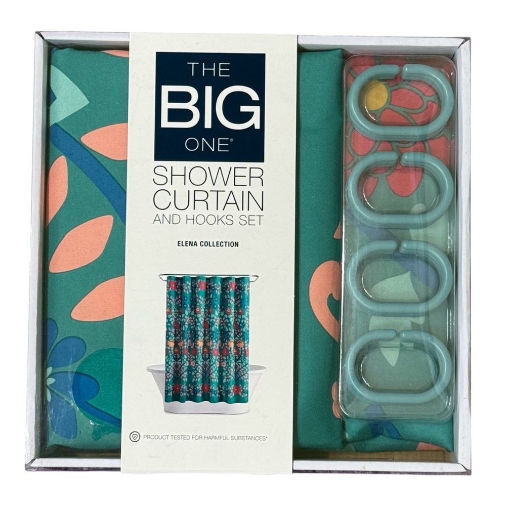 The Big One Elena Collection Floral Shower Curtain Set